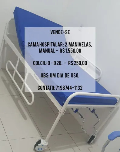 Cama e colchão hospitalar 