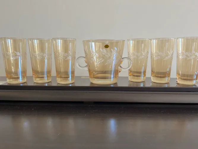 Conjunto de copos de cristal
