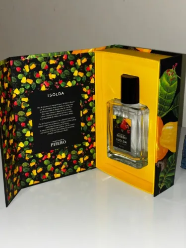 CAIXA E FRASCO VAZIO - PERFUME PHEBO ISOLDA FLOR DE CAJUEIRO 100ML