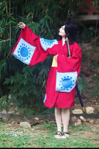     Cosplay Monkey D. Luffy Wano feminino - One Piece - apenas o kimono 