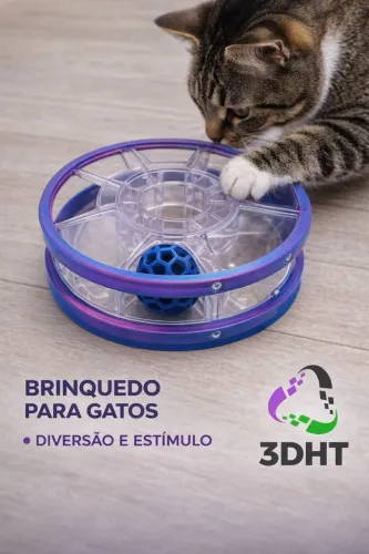 Brinquedo Interativo para Gatos - Carretel com Bola