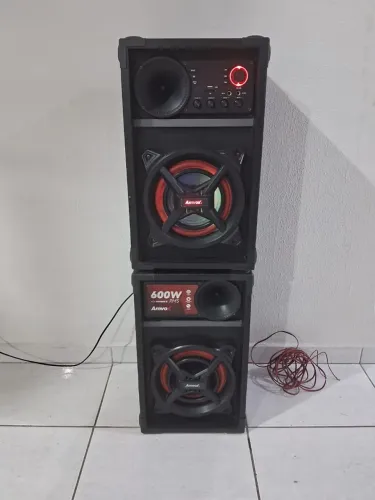 caixa anvox bluetoot + caixa auxiliar top