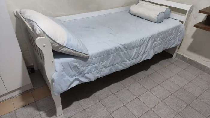 CAMA DE SOLTEIRO + COLCHÃO ORTOBOM