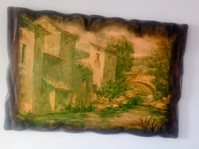 Quadro antigo/G. Esteba madeira maciça