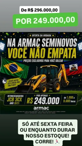 RETROESCAVADEIRA JCB 3CX 2021 4 MIL HORAS 