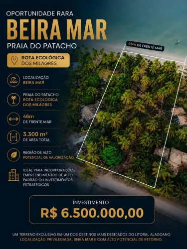 Oportunidade para construtores na praia do Patacho
