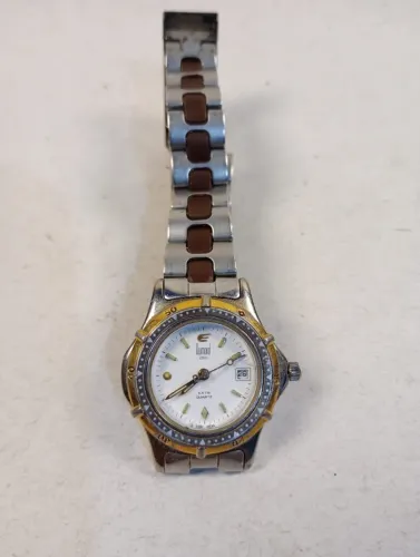 Relógio Dumont 2001 Quartz c/ Datador - Pulseira Aço e Marrom (Japan Movt)
