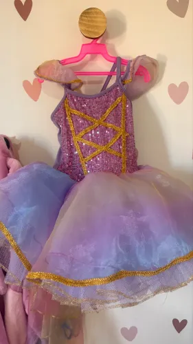 Fantasia Infantil de Bailarina/Fada Lilás com Paetês - Tam. 3 a 6 anos