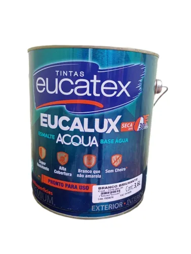 Tinta Eucatex - Eucalux - Esmalte Acqua a base água - branco brilhante - 3,6 lt