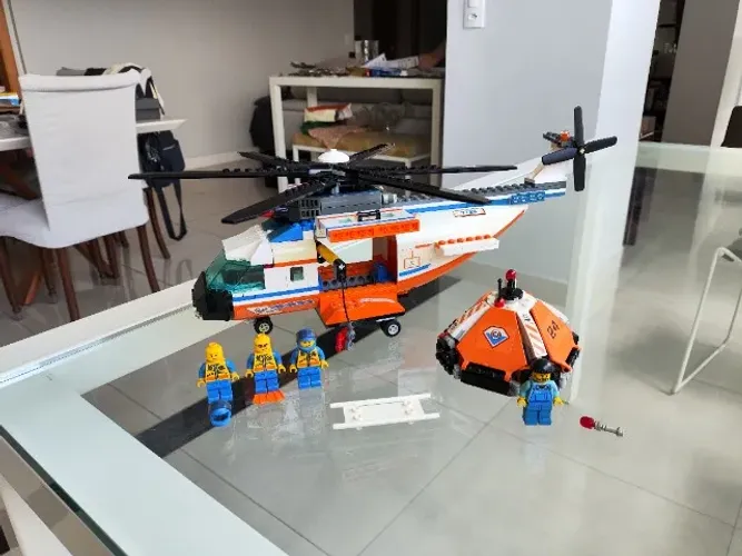 Lego City Helicóptero De Resgate 7738 Usado Em Boa Condição