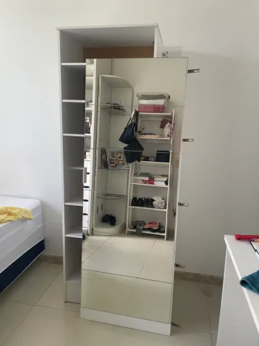 Sapateira-Armário Branco com Espelho