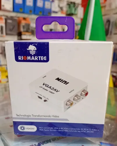Conversor Mini VGA para AV RCA TV de Tubo Full HD 1080p - Novo