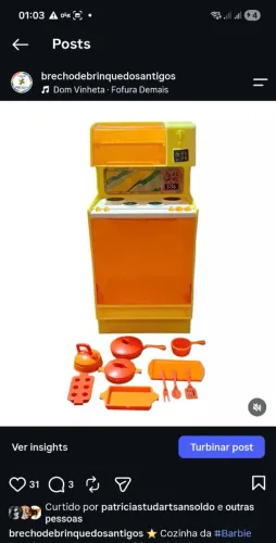 Barbie Estrela Cozinha com acessórios Anos 80
