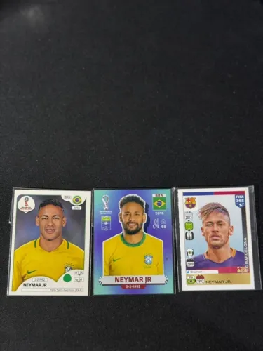 Lote 3 Figurinhas Neymar Jr Panini Copa do Mundo 2018 2022 + FIFA 365
