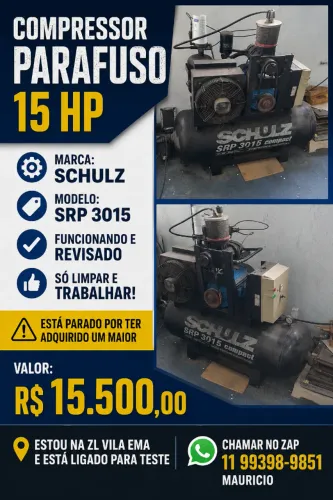 compressor parafuso 15 hp
