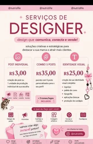 Serviços de Designer/Social Media/Marketing