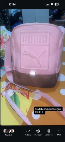 Bolsa da puma rosa feminina original
