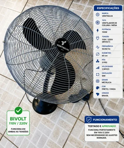 Ventilador Bivolt 110v e 220v (usado)