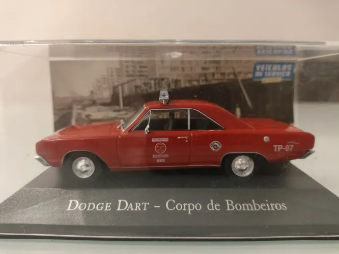 Miniatura dorge Dart 1975 1/43 Compo de bombeiros 