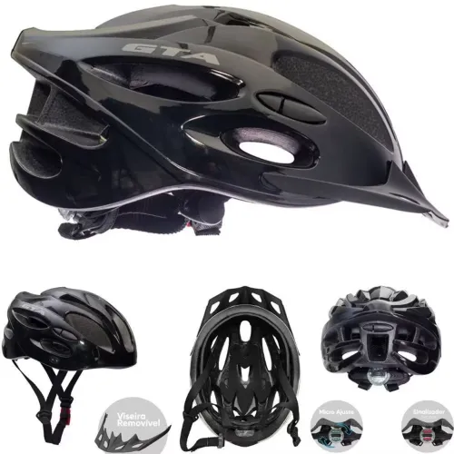 Capacete Ciclismo [M/G] com LED Traseiro + Viseira Ajuste Regulagem