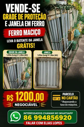 Grade de Proteção + Janela em Ferro Maciço ( Excelente Estado | R$ 1.200 (Negociável)