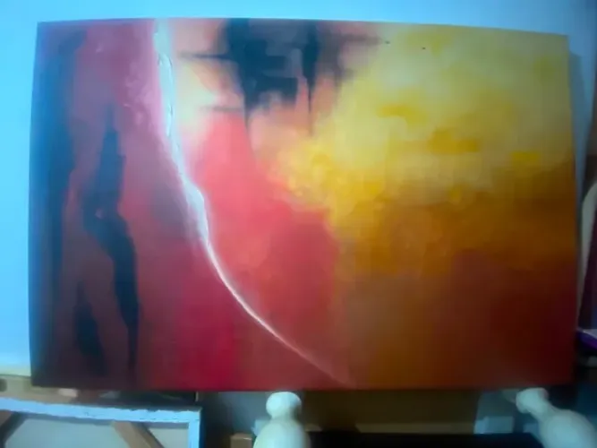 Quadro Abstrato Cores Fortes