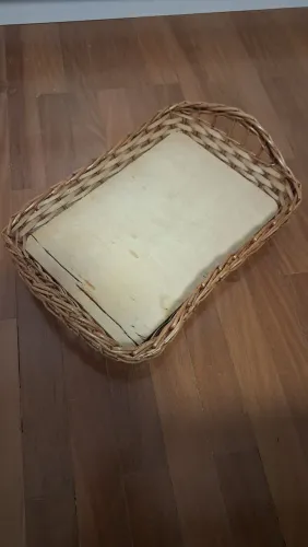Cesto de Vime com Fundo de Madeira
