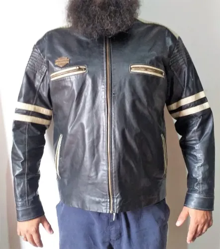 jaqueta de couro harley davidson "couro catriel" argentino novo tamanho 5/ xgg / gg2