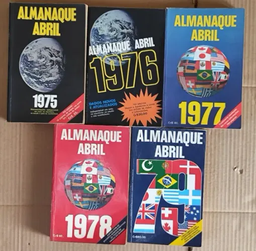 5 exemplares Almanaque Abril Anos 1970
