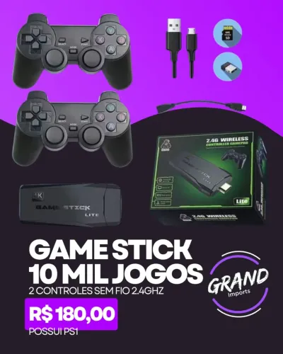 Game Stick HDMI - transforma sua TV em  e console retrô