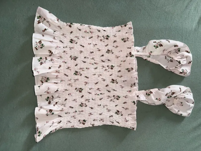 CROPPED FLORAL LASTEX