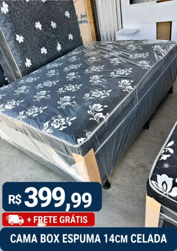 Cama box casal - Espuma 20cm D33 ( Frete grátis)