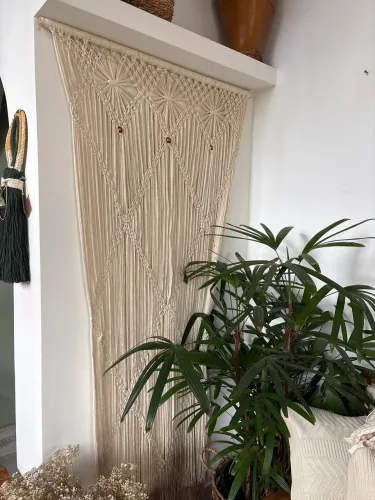 Cortina/ painel de macramê sisal 2,00 x 1,00