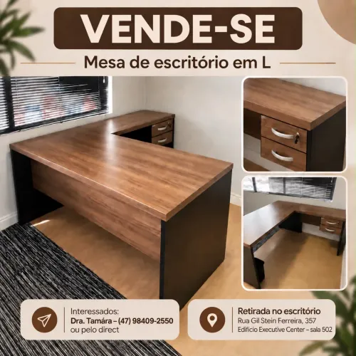 Vende-se mesa em L para escritório
