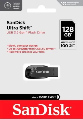 Pendrive Sandisk Ultra Shift 128Gb Original Lacrado - Ultimas Peças