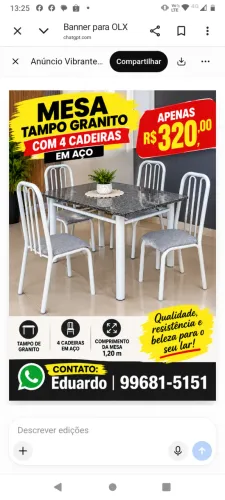 MESA JANTAR EM GRANITO
