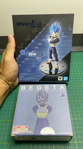 Vegeta Blue 15th + kit de Heads Demoniacal Dragon Ball Fit Sh Figuarts Bandai