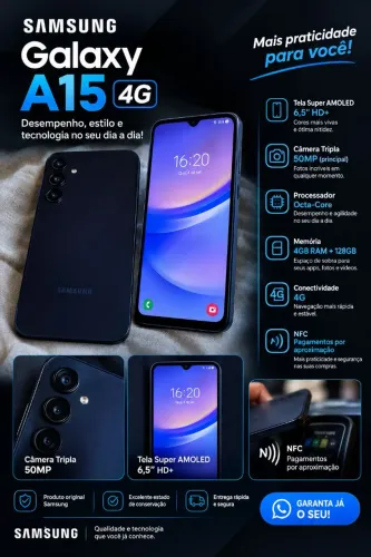 Samsung A15 com NFC 