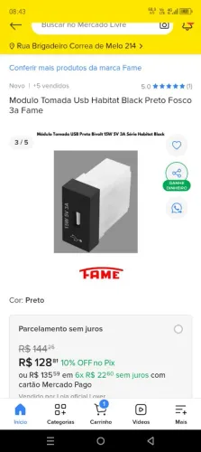 05 conjuntos tomadas informática módulos USB Fame novos