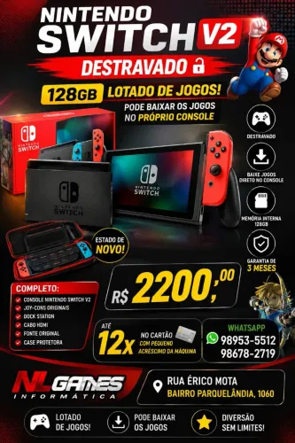 Nintendo switch v2 destravado 