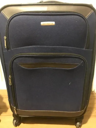 Mala Grande Samsonite Azul Expansível - Rodas para Conserto