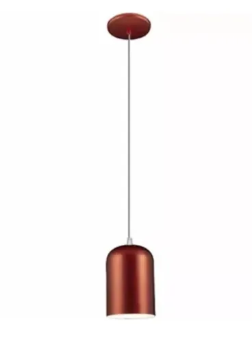 Linda luminária pendente vermelha formato cilindro
