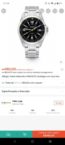 Relógio oriente novo no plástico