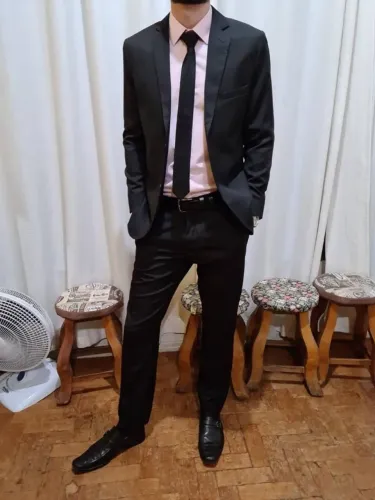 Terno Costume Windsor Slim Fit Preto - Paleto e Calça