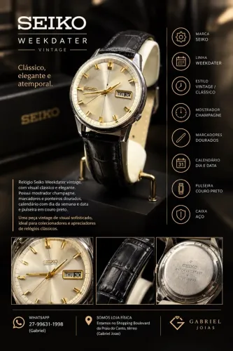 Relógio seiko weekdater vintage ( LOJA FÍSICA )