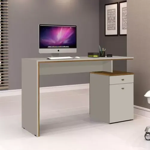 Mesa Escrivaninha moderna Off white - Entrega e montagem GRATIS
