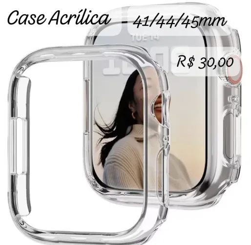 Case acrílica para smartwatch 41/44/45/49mm