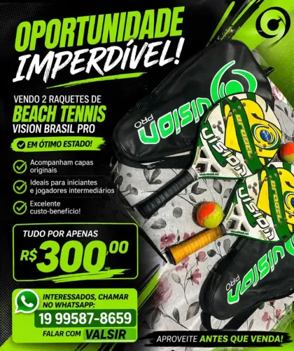 Vendo 2 raquetes + capas + 2bolinhas pouco uso, somente retirada não posto pra entregar 