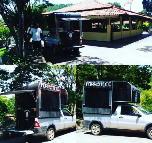 Food Truck em Inox Completo p/ Pickup (Strada) com Chapa, Forno e Exaustão