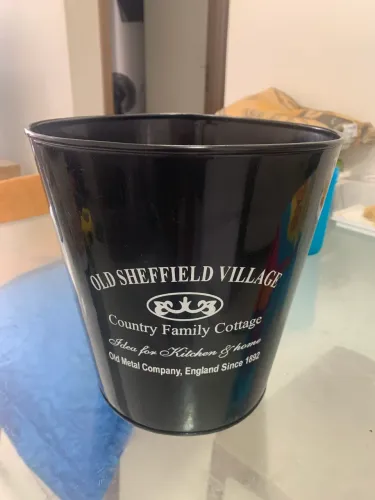 Balde de metal Decorativo e Para Bebidas Frias  "Old Sheffield Village" preto